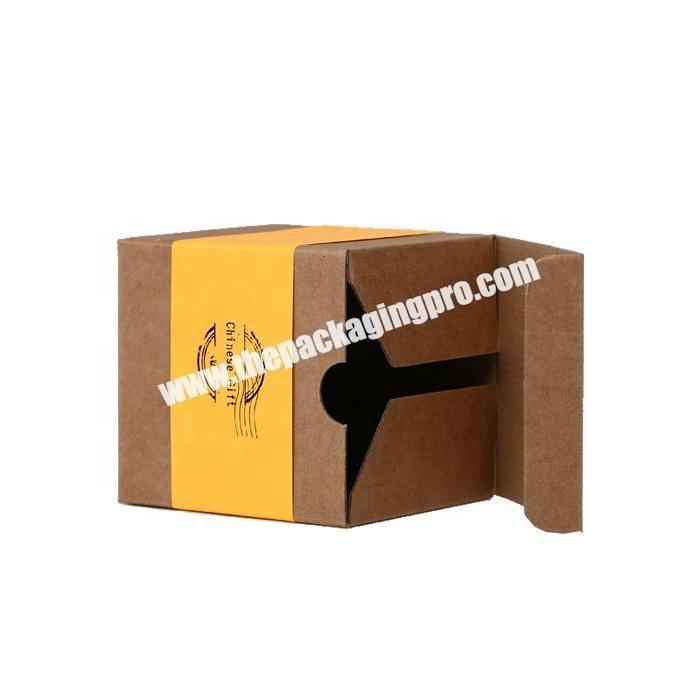 Recycled brown kraft paper lid open box honey bee packaging box