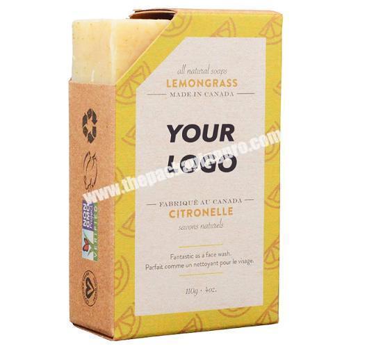 Recycled brown paper kraft die cut soap packaging box cardboard boxes for soap