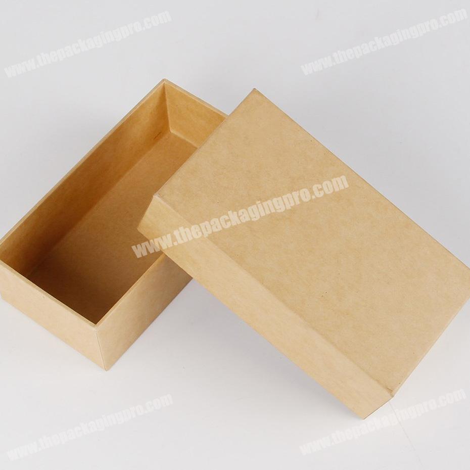 recycled brown rigid custom logo kraft paper box with lids