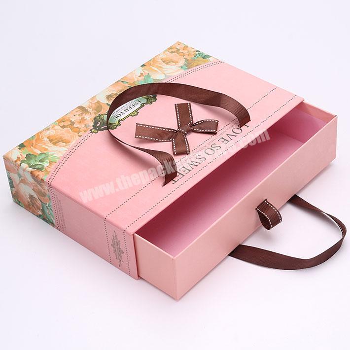 Recycled custom designed printed drawer sliding paper gift packaging box with good quality