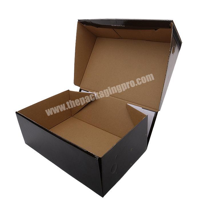 Recycled Gift Black Varnishing Cheap Thick Paper 2-Ply Corrugated Carton Packing Box