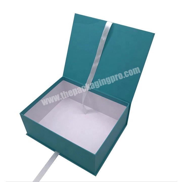 Recycled luxury custom paper cardboard packaging paper box with ribbon