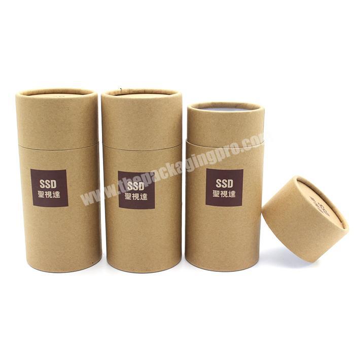 Recycled paper can round kraft boxes paper tea canister