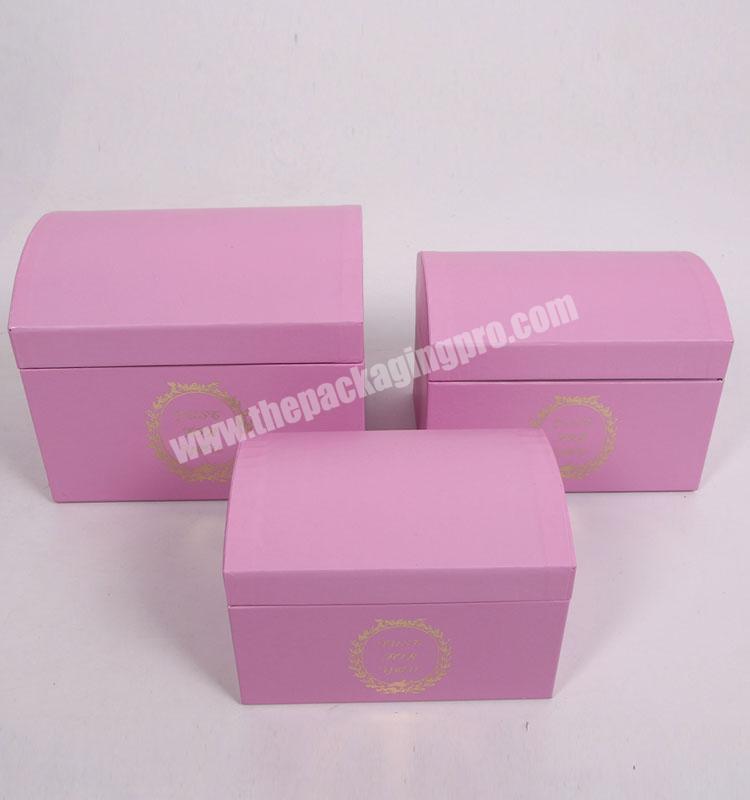 Custom Recycled Paper Treasure Gift Boxes With Gold Hot Stamping