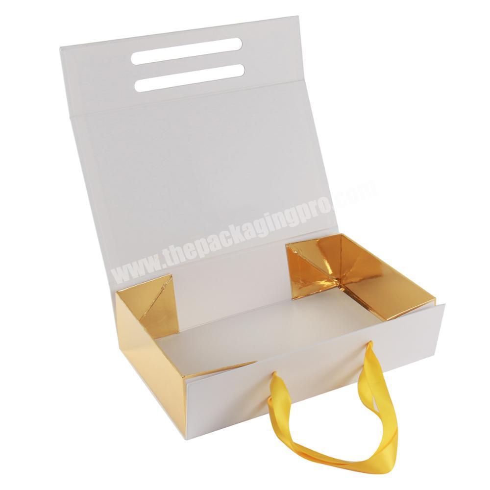 Recycled Personal Care Custom Magnet Box Hair Bundles Packaging Box and Bags with Handle