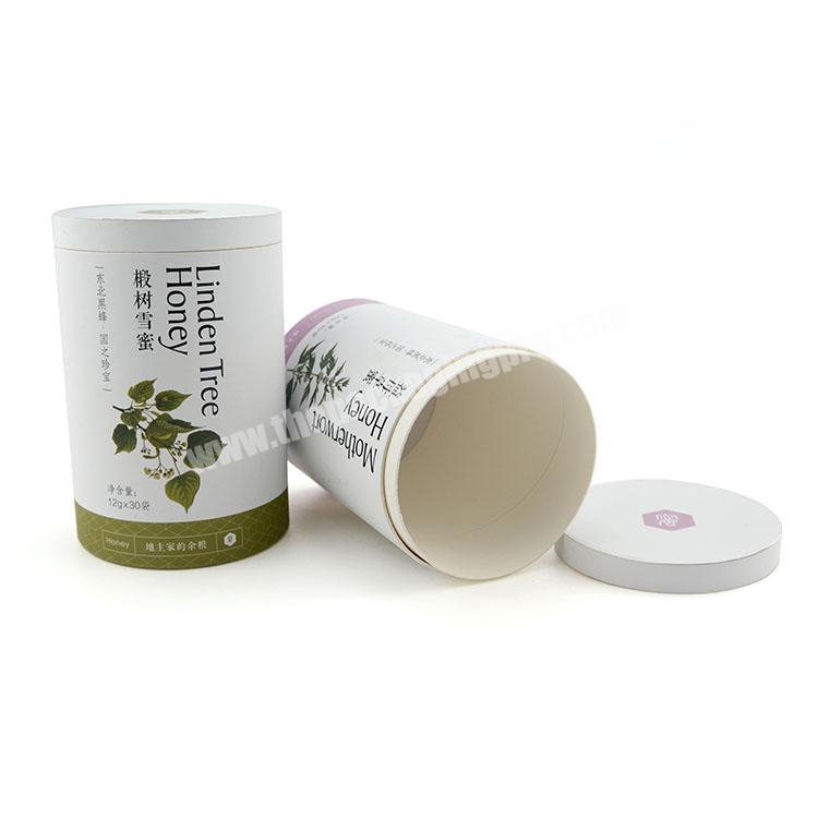 Recycled tea round paper cardboard tube boxes round flat gift box