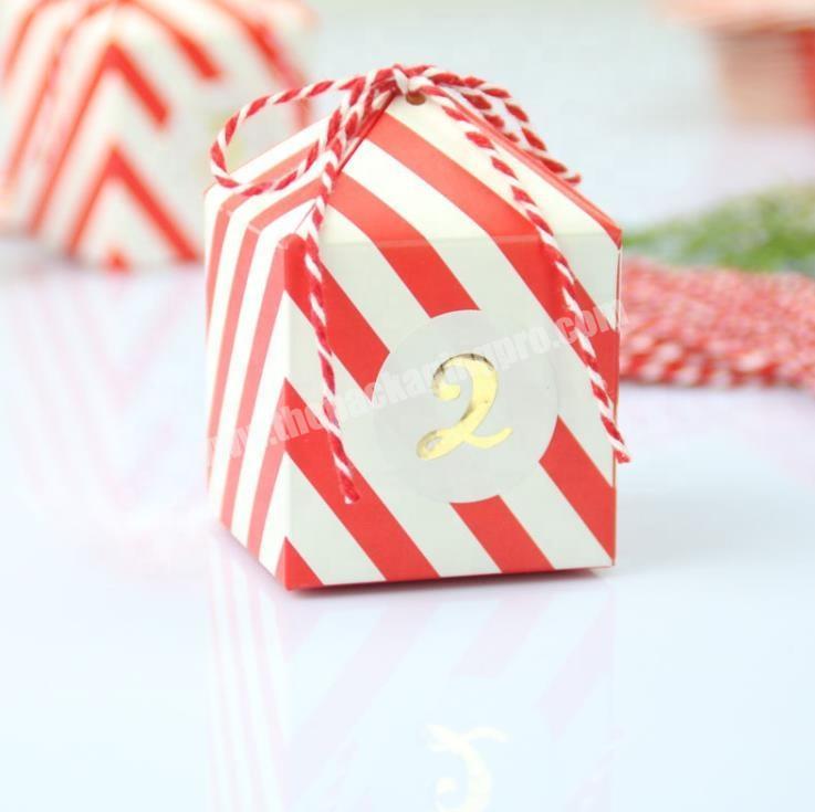 Red And White Stripes Gift Box Of Candy For Promotion Wedding Anniversary Annual meeting