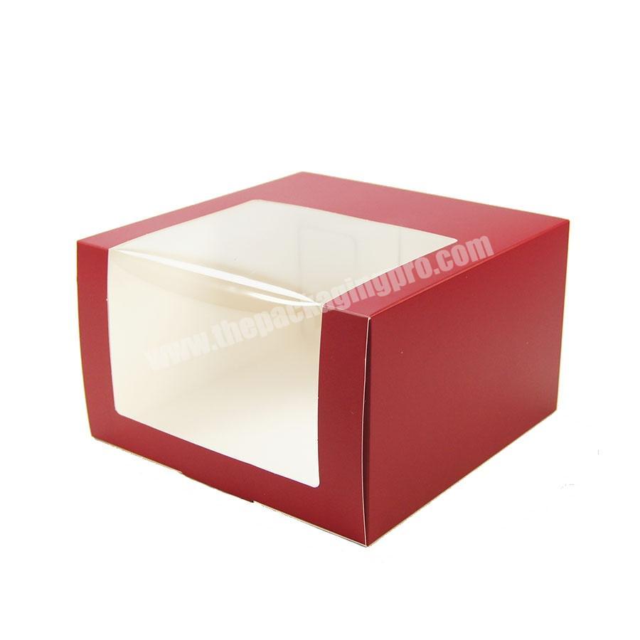 Red baby toy packaging box with clear window