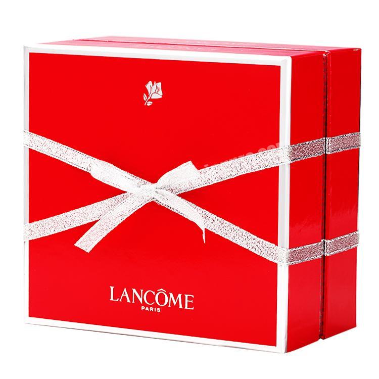Red Beauty Luxury ribbon gift Packaging 2 piece boxes