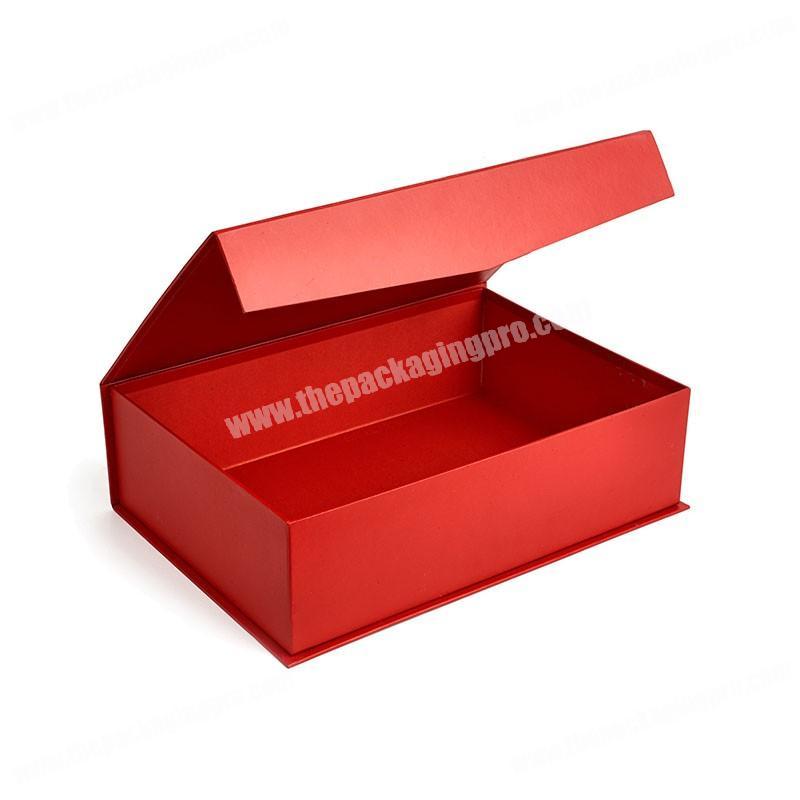 Red coated paper CMYK print logo China style wedding magnetic packaging folding gift box