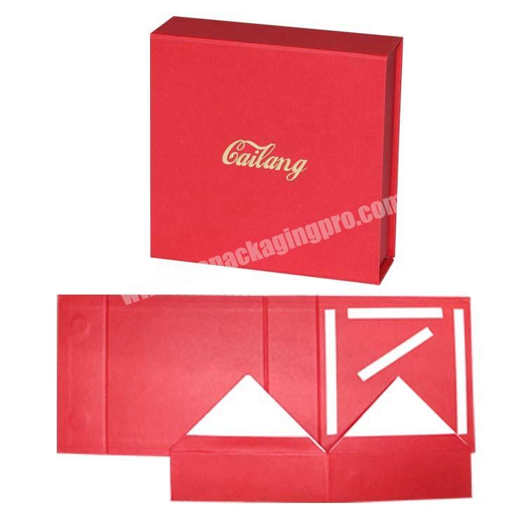 Red collapsible rigid box packaging