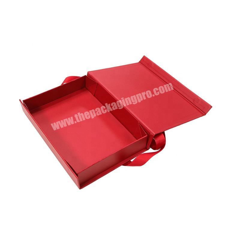 Red Gift Packaging Folding Box with red Ribbon