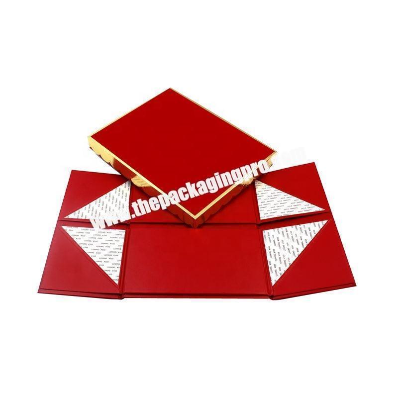 Red Gold Stamping High End Custom Cardboard Shipping Wedding Dress Box Paper Packaging Box