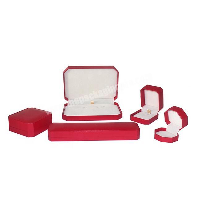 red plastic genuine leather jewelry packing hinge box manufacturers china