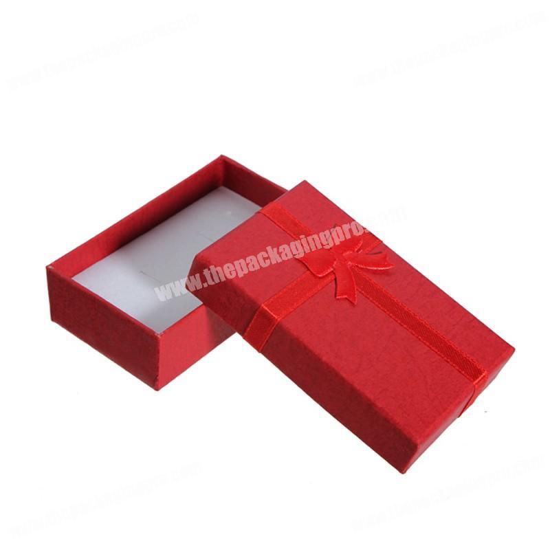Red ribbon tie cardboard paper jewelry packaging wedding custom luxury gift boxes