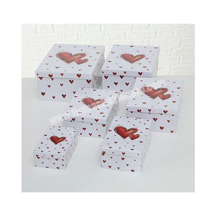 Red white Paper Collection gift box cardboard box hearts love wedding shoes wigs rectangular