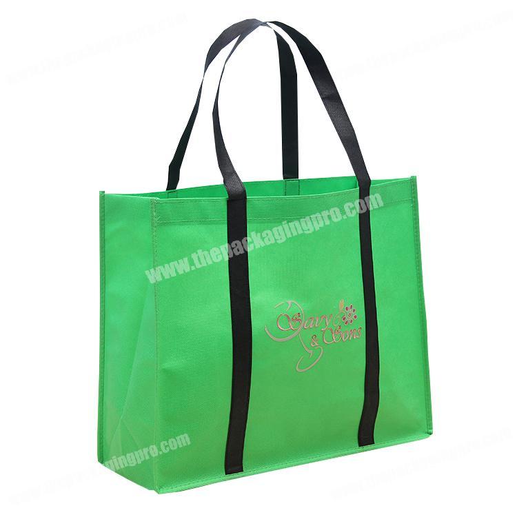 Reinforce handle reusable non woven custom printed logo shopping bag