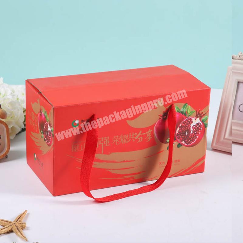 Removed Lid With Handle Packaging Cardboard Corrugated Boxes Tart Tomato Packing Custom Vegetable And Fruit Carton Box Apples