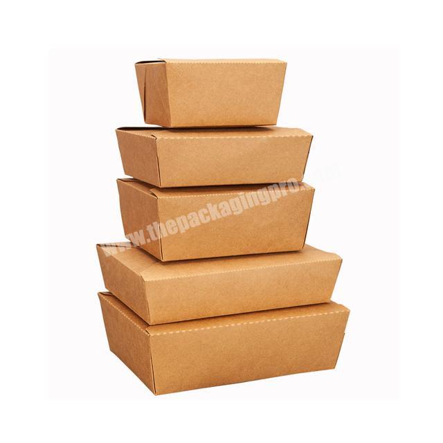 Retail Biodegradable Salad Boxes Fried Chicken Bucket Takeaway Food Kraft Paper Packaging Boxes