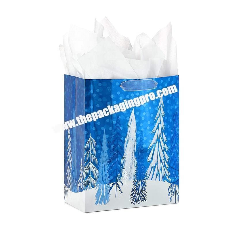 Retail Custom Made Gift Paper Christmas Shopping Bag with Handle