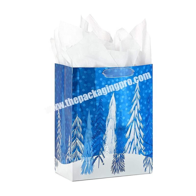 Retail Custom Made Gift Paper Christmas Shopping Bag with Handle