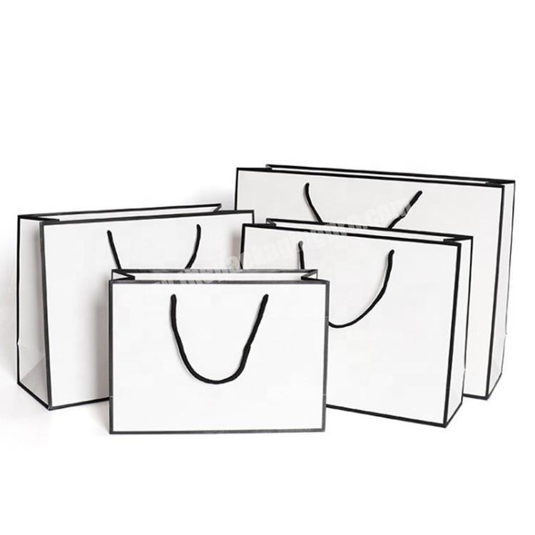 Retail Custom Printing Logo Clothing Gift Packaging Carrier Paper Bag White Paper Shopping Bag