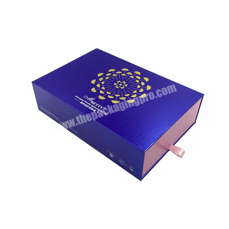 Retail Customized cosmetic Jewelry Slide Drawer Box, Packaging Paper Box for Festival with ribbon