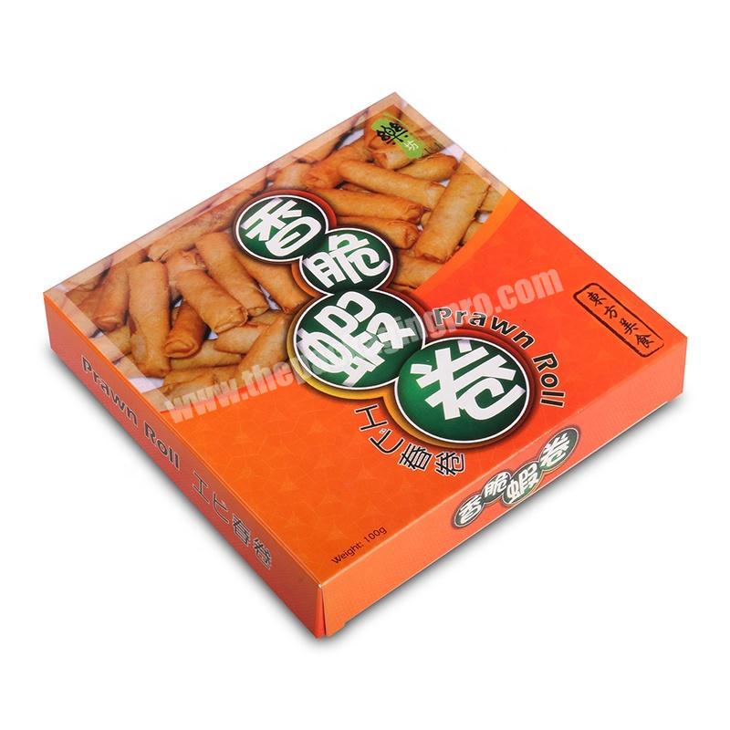 Retail fried shrimp spring rolls prawn egg roll cookie packaging paper box