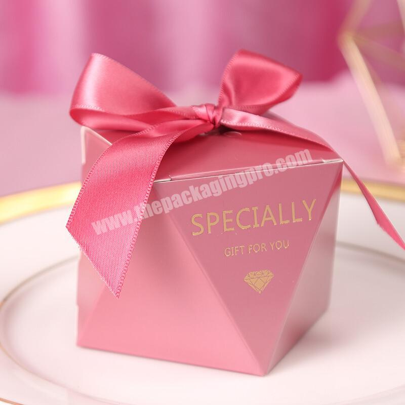 Retail Shop Sale Cheap Price Folding Handle Made Wedding Candy Boxes Pack Small Box Packaging With Customized Logo Printed