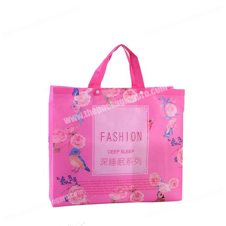 Reusable Eco custom pink ultrasonic pp non woven bag for bedclothes