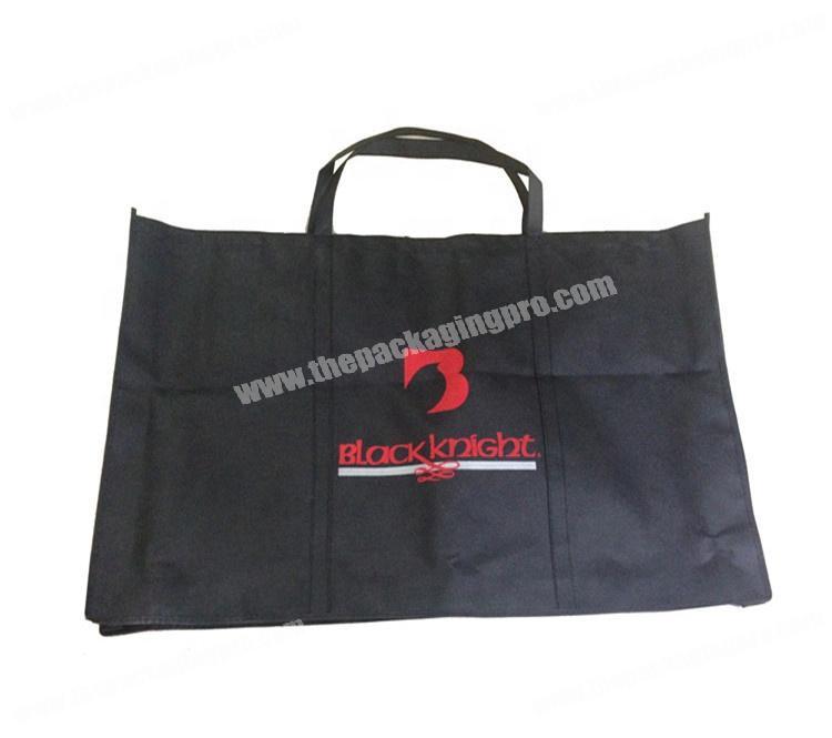 Reusable non woven bag custom big size 100gsm length handle black bag