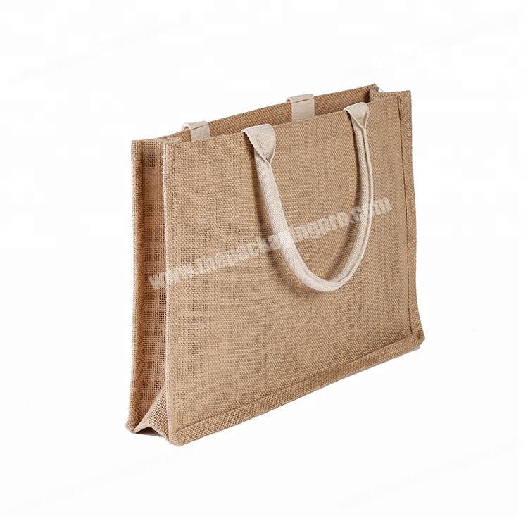 Reusable promotional jute bag factory wholesale foldable tote shopping bags