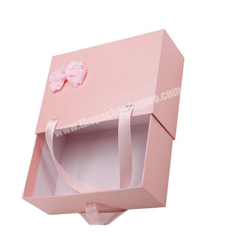Ribbon cosmetic gift box closure packaging cardboard
