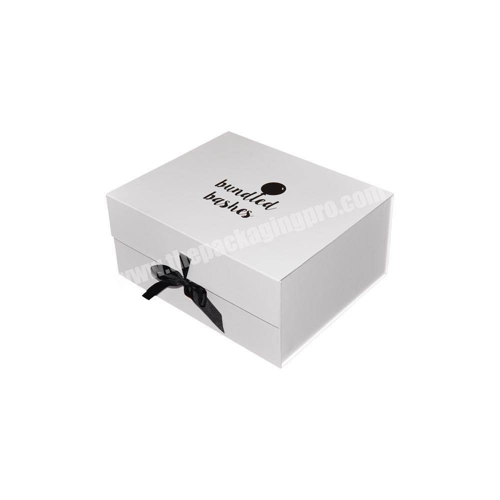 Ribbon Folding A5 Size Luxury Custom Bronze Cardboard Carton Shoe Flap Gift Box With Magnet Closure