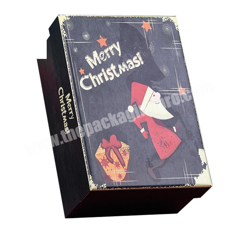 Rigid Cardboard Gift Packaging Magnetic Paper Matt Black flower christmas large gift boxes