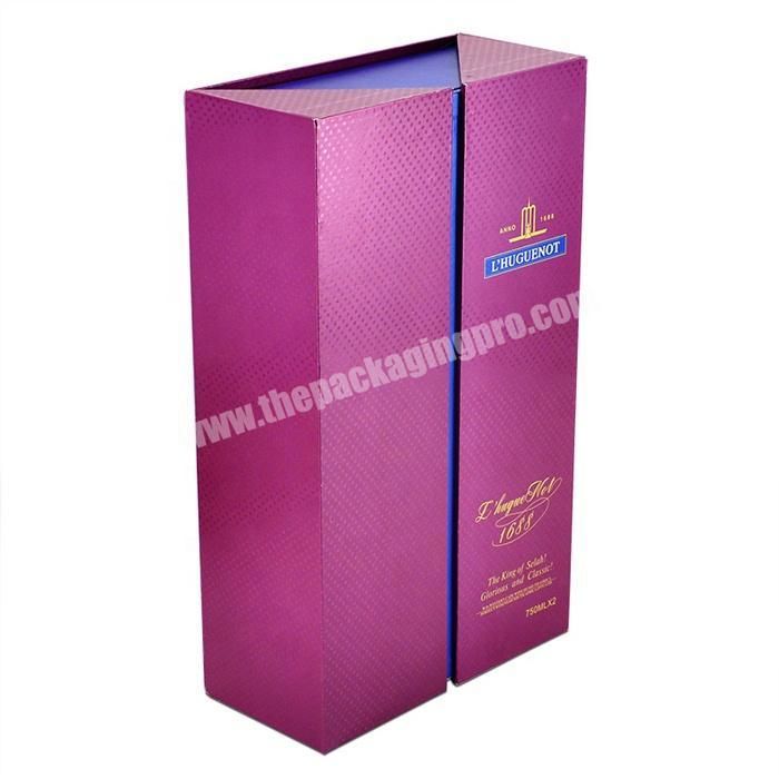 Rigid cardboard wine gift box with magnet lid paper packaging gift box