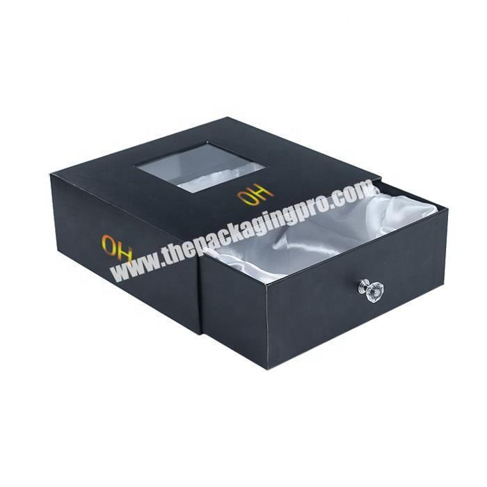 Rigid customised paper packaging drawer gift box for wig