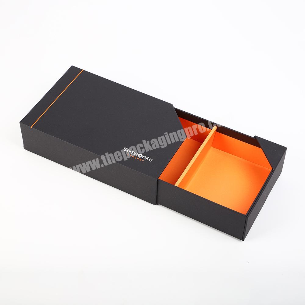 rigid drawer sliding packaging box Samsonite promotional packaging box