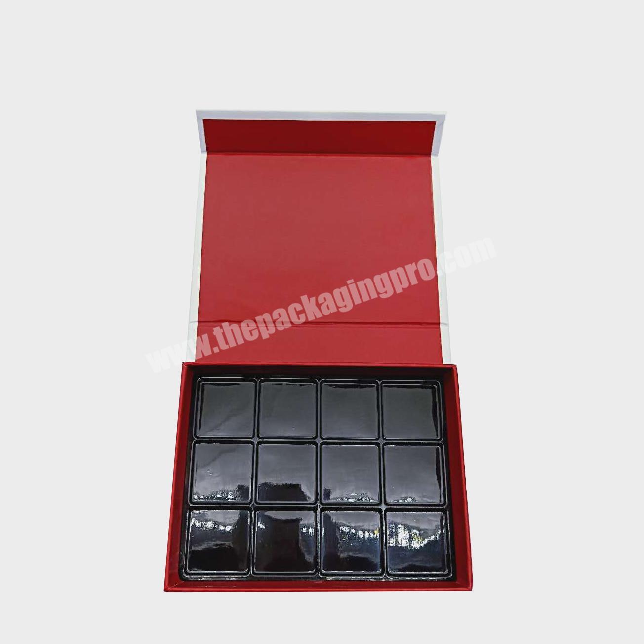 Rigid gift book shape magnetic red gift box packaging manufacturers in china