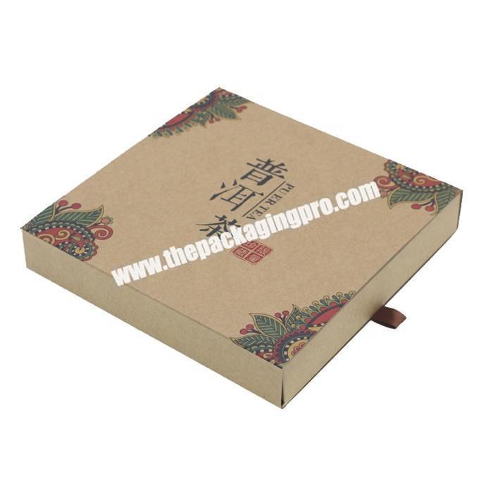 Rigid kraft paper packaging gift box for tea packing