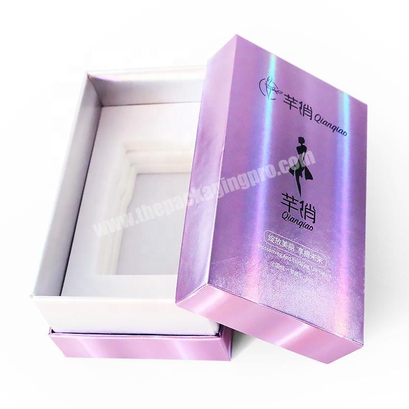 rigid luxury laser film holographic paper cardboard hologram gift packing logo printed box