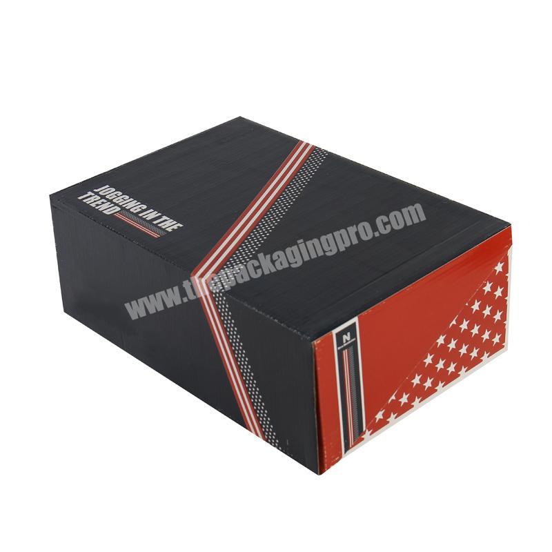 Rigid Paperboard Black And White Luxury Pull Out Sliding Brand Shoe Box Packaging Folding Drawer Shoe Boxes With Custom Logo