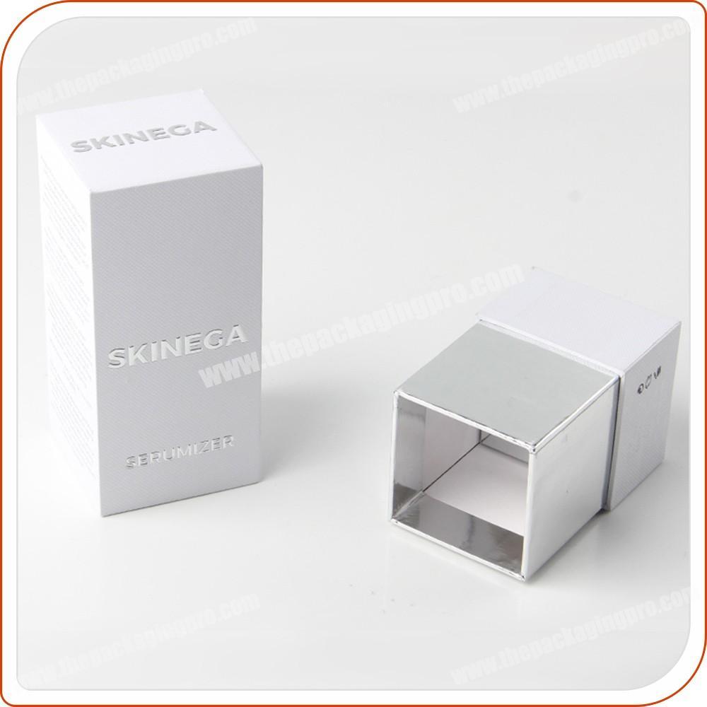 rigid white cardboard gift box packaging for perfume bottles