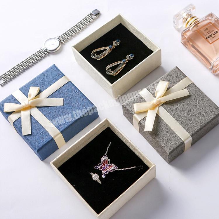 Ring Paper Custom Logo Packaging Jewelry Box Cube Gift Box With Ribbon