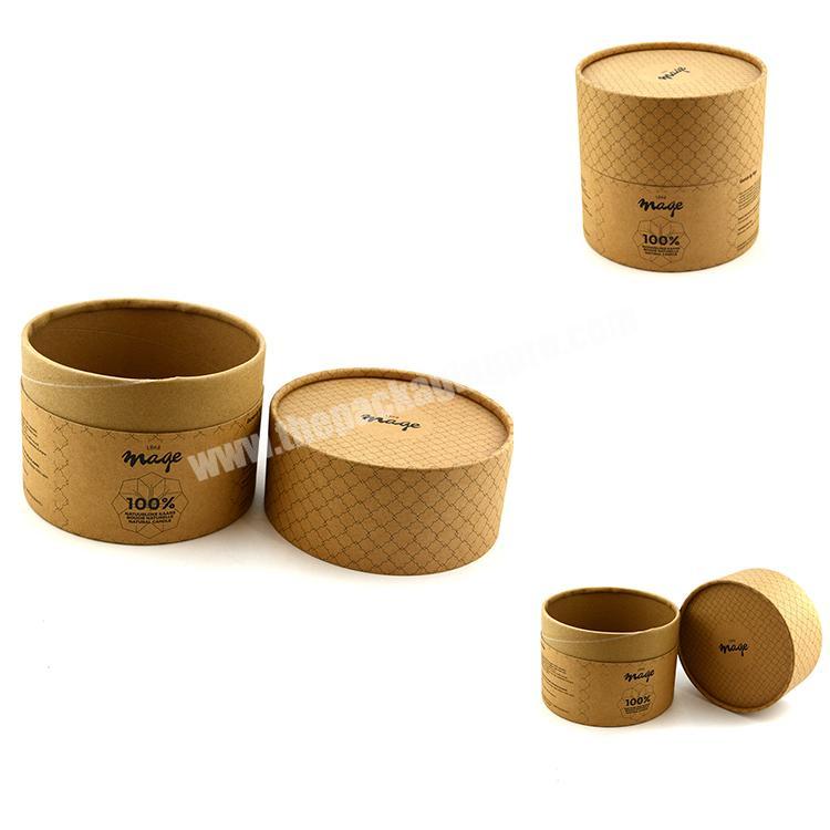 Rolled edge cylinder kraft paper tube hard cylinder cardboard box packaging round candle box