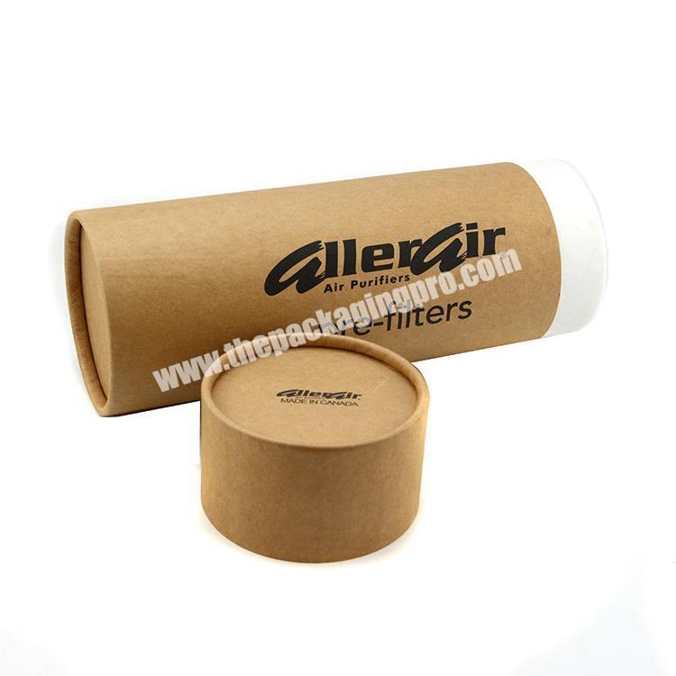 Rolled edge cylinder kraft paper tube round kraft gift box luxury clothing packaging box
