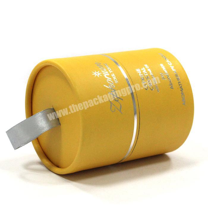 rolled edge recycled paper tube luxury round candle box cylinder packaging box