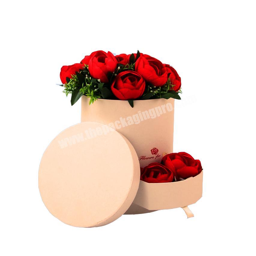 Rose boxes flower recycled cardboard round cylinder gift paperboard box