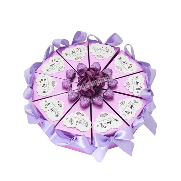 Round Cake Shape Wedding Anniversary Candy Paper Gift Cheap Boxes