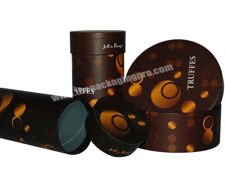Round Cylinder Chocolate Box with Food Grade Aluminum Foil Liner Inside